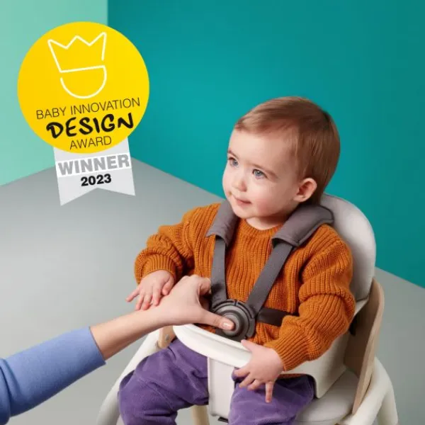 Bugaboo Giraffe Base Wood/Grey> Houten Kinderstoelen|Meegroeistoelen