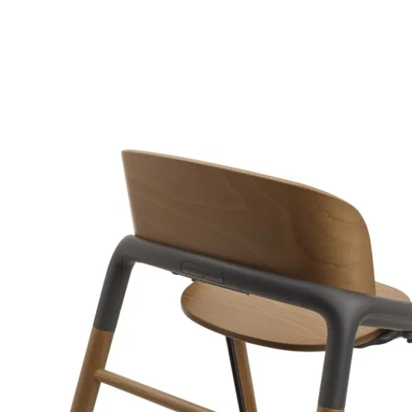 Bugaboo Giraffe Base Wood/Grey> Houten Kinderstoelen|Meegroeistoelen