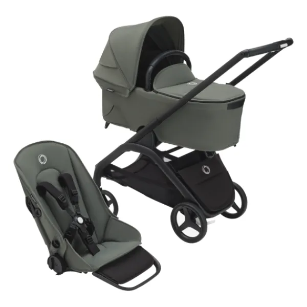 Bugaboo Wandelwagen Dragonfly Black Frame / Forest Green Zitje / Forest Green Sun Canopy> Wandelwagens|Complete Kinderwagens