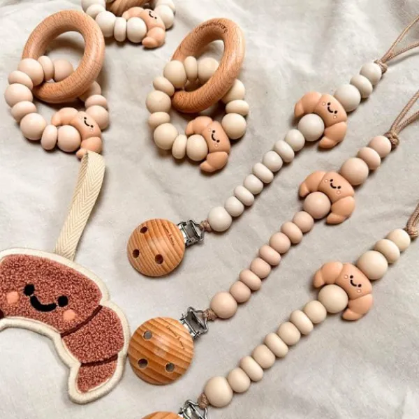 Chewies & More Speenkoord Croissant - Beige> Fopspeenhouders
