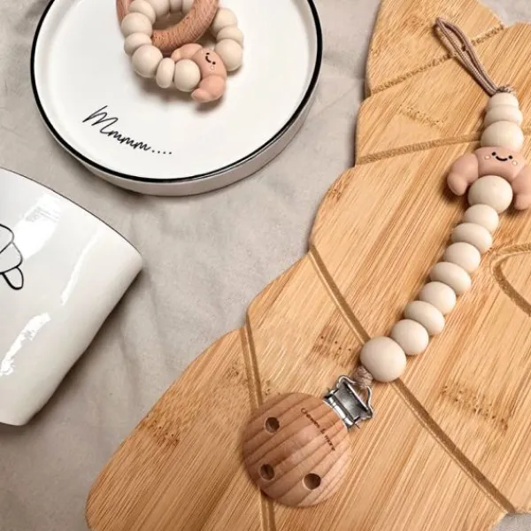 Chewies & More Speenkoord Croissant - Beige> Fopspeenhouders