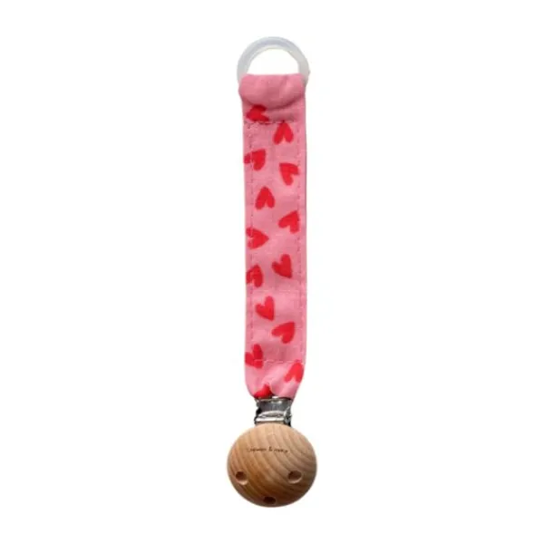 Chewies & More Speenkoord Hartjes - Rood/Roze> Fopspeenhouders