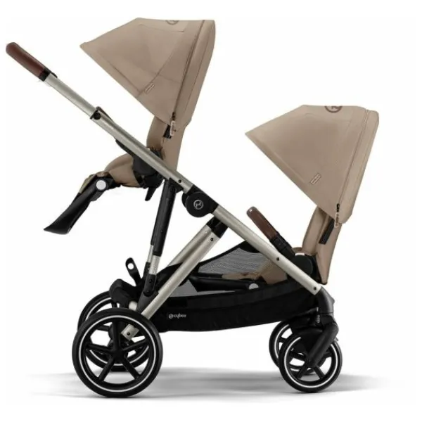 Cybex Duowagen Gazelle S Seashell Beige - Light Beige> Tweeling Kinderwagens|Duo Kinderwagens