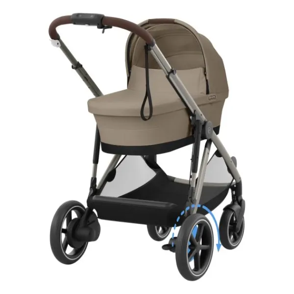 Cybex E-Gazelle S Kinderwagen 2-in-1 met reiswieg Almond Beige / Beige> Uitbreidbare Kinderwagens|Tweeling Kinderwagens