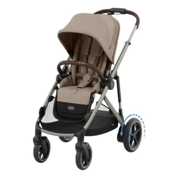 Cybex E-Gazelle S Kinderwagen 2-in-1 met reiswieg Almond Beige / Beige> Uitbreidbare Kinderwagens|Tweeling Kinderwagens