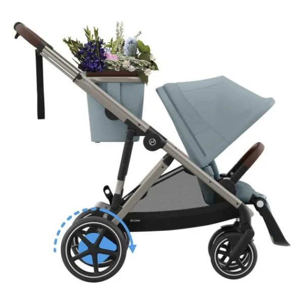 Cybex E-Gazelle S Kinderwagen 2-in-1 met reiswieg Almond Beige / Beige> Uitbreidbare Kinderwagens|Tweeling Kinderwagens