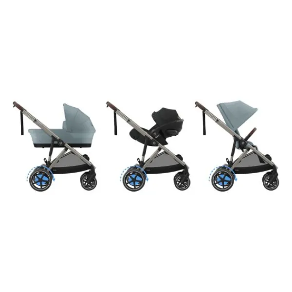 Cybex E-Gazelle S Kinderwagen 2-in-1 met reiswieg Almond Beige / Beige> Uitbreidbare Kinderwagens|Tweeling Kinderwagens