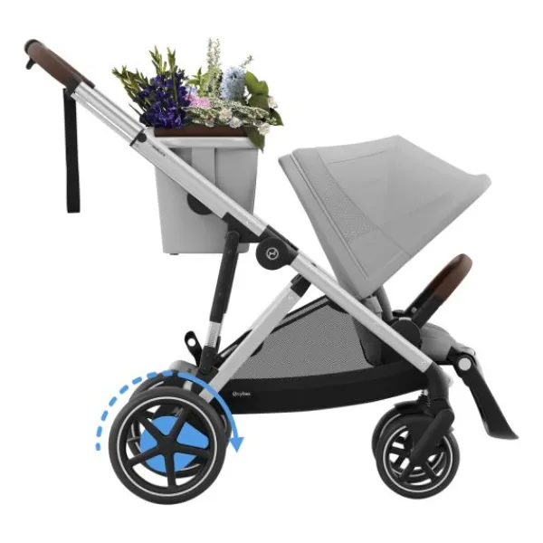 Cybex E-Gazelle S Kinderwagen 2-in-1 met reiswieg Almond Beige / Beige> Uitbreidbare Kinderwagens|Tweeling Kinderwagens
