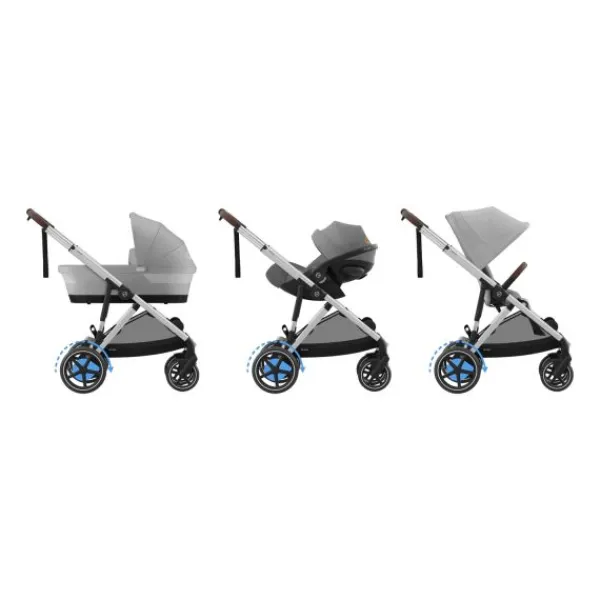 Cybex E-Gazelle S Kinderwagen 2-in-1 met reiswieg Almond Beige / Beige> Uitbreidbare Kinderwagens|Tweeling Kinderwagens
