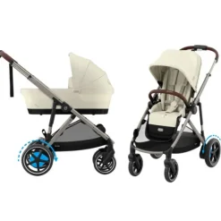 Cybex E-Gazelle S Kinderwagen 2-in-1 met reiswieg Almond Beige / Beige><noscript><img width=