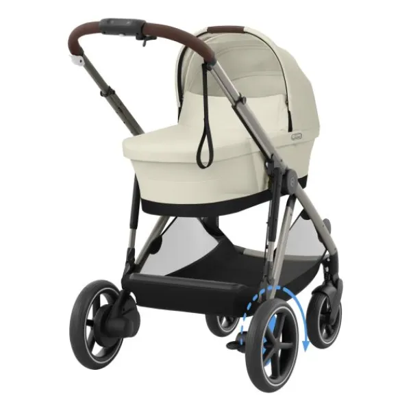 Cybex E-Gazelle S Kinderwagen 2-in-1 met reiswieg Almond Beige / Beige> Uitbreidbare Kinderwagens|Tweeling Kinderwagens