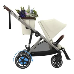Cybex E-Gazelle S Kinderwagen 2-in-1 met reiswieg Almond Beige / Beige><noscript><img width=