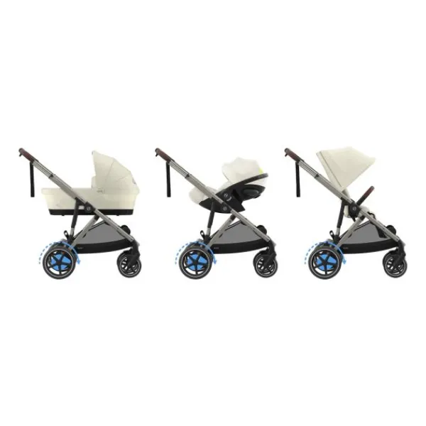 Cybex E-Gazelle S Kinderwagen 2-in-1 met reiswieg Almond Beige / Beige> Uitbreidbare Kinderwagens|Tweeling Kinderwagens