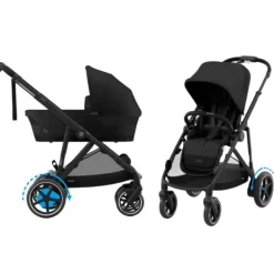Cybex E-Gazelle S Kinderwagen 2-in-1 met reiswieg Almond Beige / Beige><noscript><img width=