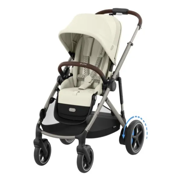 Cybex E-Gazelle S Twin-Kinderwagen Almond Beige / Beige> Uitbreidbare Kinderwagens|Wandelwagens