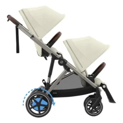 Cybex E-Gazelle S Twin-Kinderwagen Almond Beige / Beige><noscript><img width=