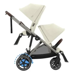 Cybex E-Gazelle S Twin-Kinderwagen Almond Beige / Beige><noscript><img width=