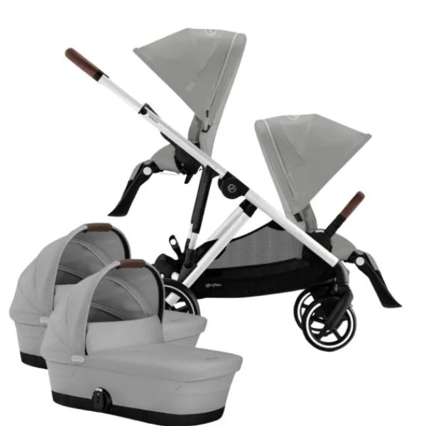 Cybex Tweelingwagen Gazelle S Seashell Beige - Light Beige> Tweeling Kinderwagens|Duo Kinderwagens