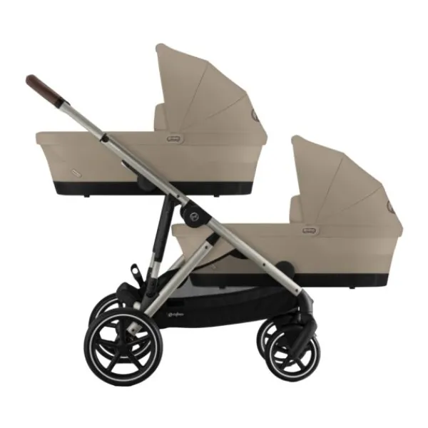 Cybex Tweelingwagen Gazelle S Seashell Beige - Light Beige> Tweeling Kinderwagens|Duo Kinderwagens