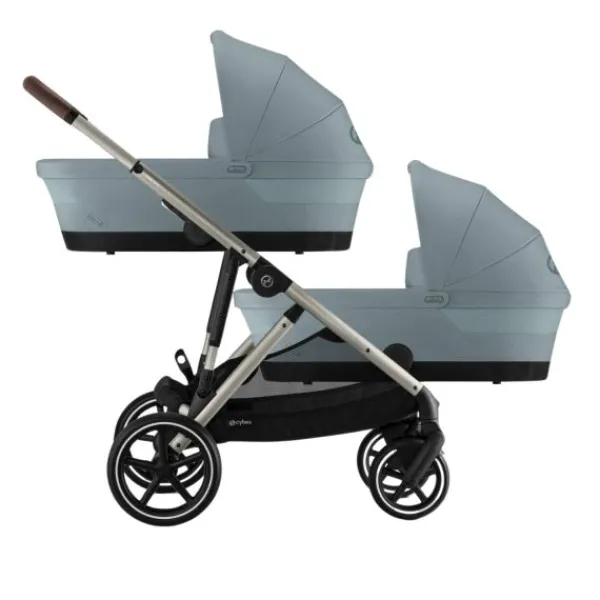 Cybex Tweelingwagen Gazelle S Seashell Beige - Light Beige> Tweeling Kinderwagens|Duo Kinderwagens
