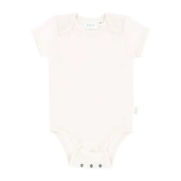 DAY Romper Korte Mouw + Grow-Along - Off White - Mt. 50/56> Rompertjes