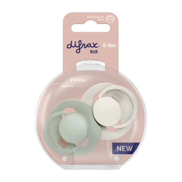 Difrax Dynamic Lovi Prime Fopspeen - 0-6mnd - 2st. - Coconut/Pistachio> Fopspenen 0-6 Maanden