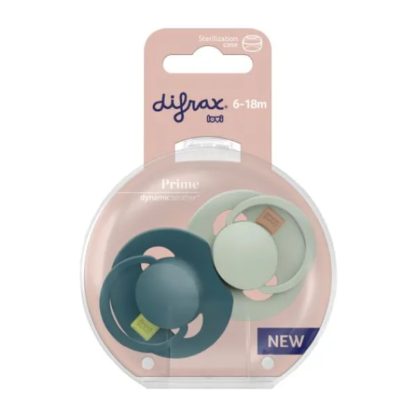 Difrax Dynamic Lovi Prime Fopspeen - 6-18mnd - 2st. - Pistachio / Green> Fopspenen 12+ Maanden|Fopspenen 6+ Maanden
