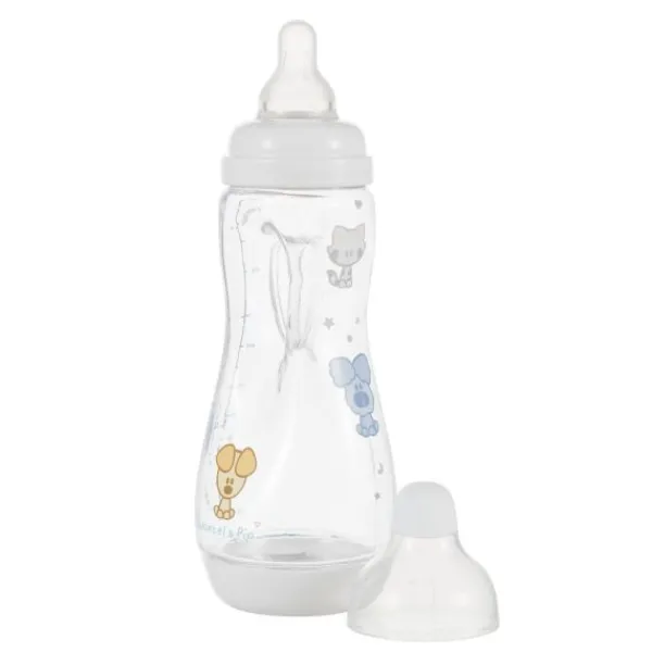 Difrax Handgreepfles Groot Woezel&Pip 240ml> Flessen
