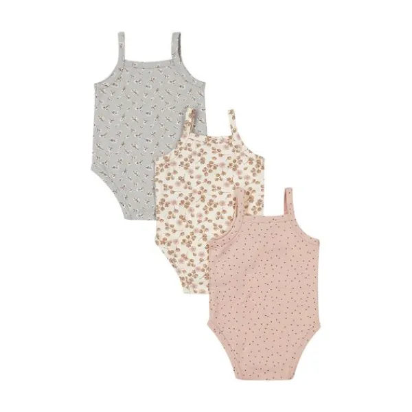 Dirkje Romper Zonder Mouw Multi Colour Pink 3-Pack 74/80> Rompertjes