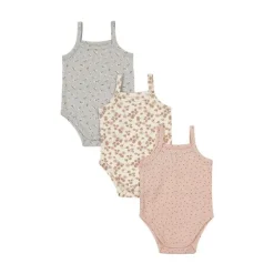 Dirkje Romper Zonder Mouw Multi Colour Pink 3-Pack 50/56> Rompertjes