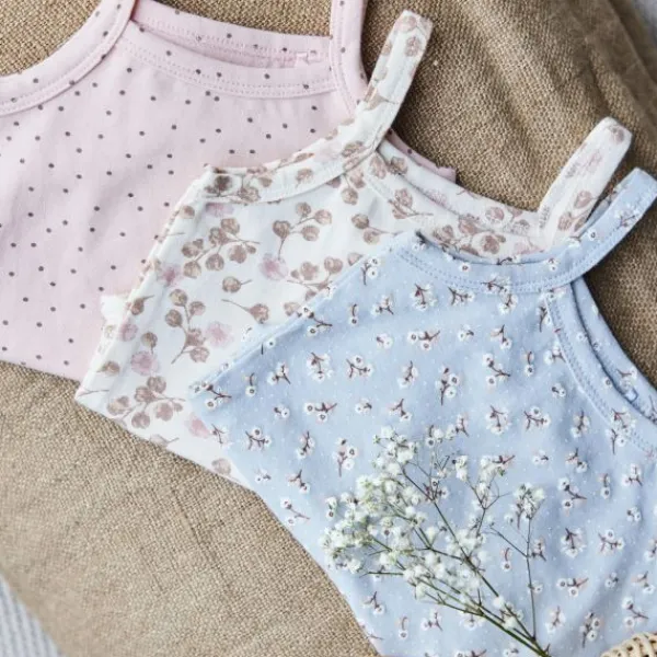 Dirkje Romper Zonder Mouw Multi Colour Pink 3-Pack 50/56> Rompertjes