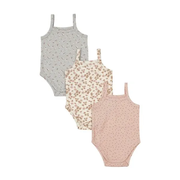 Dirkje Romper Zonder Mouw Multi Colour Pink 3-Pack 50/56> Rompertjes