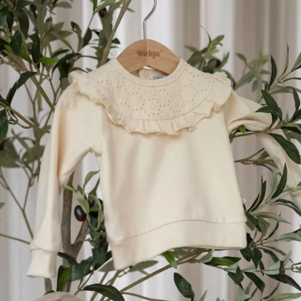 Dirkje Sweater Embroidery - Maat 80 - Offwhite> Truitjes