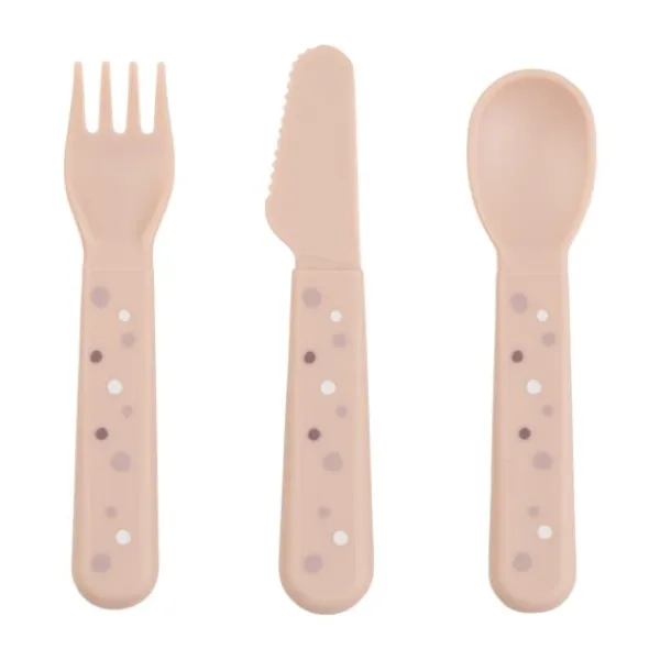Done By Deer Foodie Cutlery Set Happy Dots Powder> Bekers|Bordjes