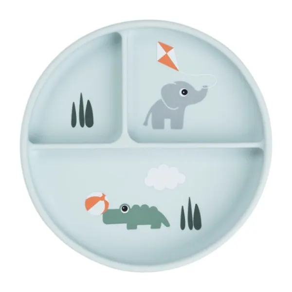 Done By Deer Playground Stick&Stay Vakjes Bord - Blue> Bordjes