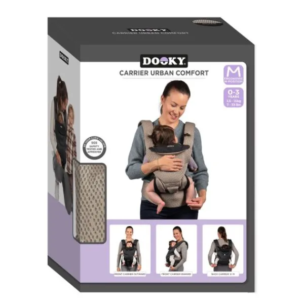 Dooky Carrier Urban Silver- Beige> Buikdragers