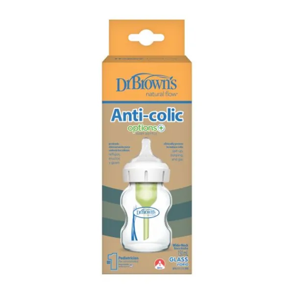 Dr. Brown's Fles Brede Hals Glas Options + 150ml> Flessen