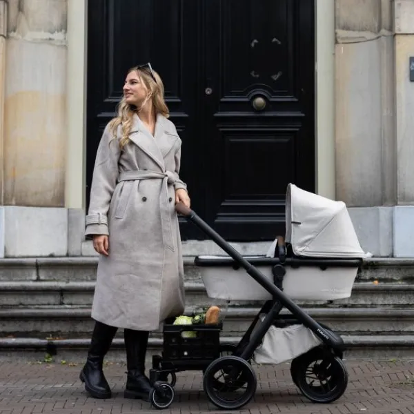 Dubatti One E6 Kinderwagen 2-in-1 - Black / Walnut Brown> Uitbreidbare Kinderwagens|Wandelwagens