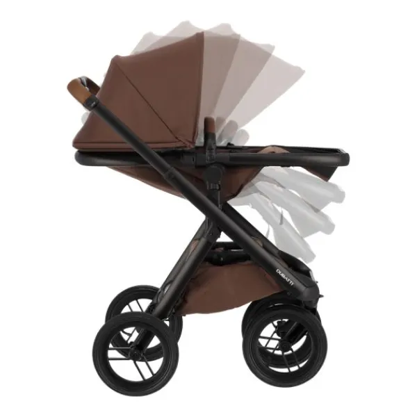 Dubatti One E6 Kinderwagen 2-in-1 - Dark Brown / Walnut Brown> Uitbreidbare Kinderwagens|Wandelwagens