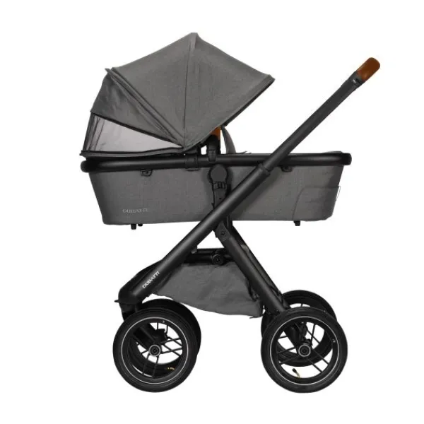 Dubatti One E5 Kinderwagen 2-in-1 Grey Frame Black/Cognac> Wandelwagens|Complete Kinderwagens
