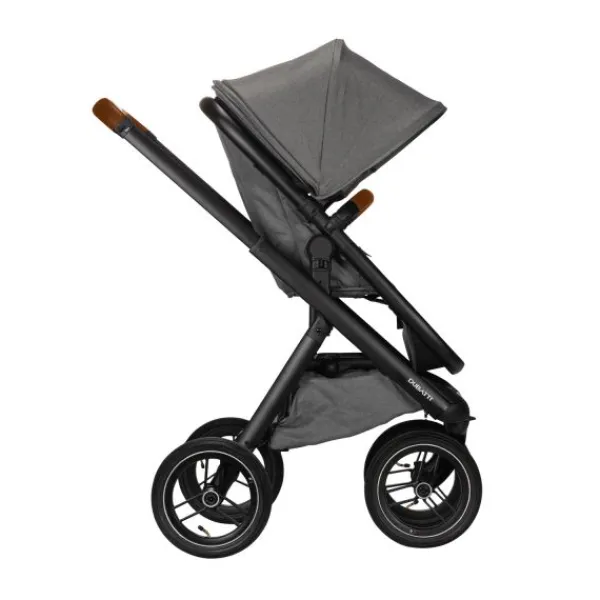 Dubatti One E5 Kinderwagen 2-in-1 Grey Frame Black/Cognac> Wandelwagens|Complete Kinderwagens