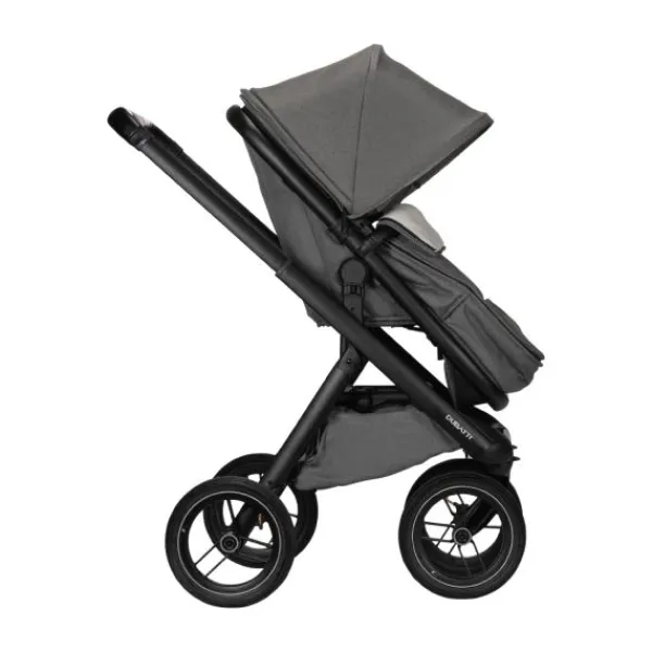 Dubatti One E5 Kinderwagen 2-in-1 Grey Frame Black/Black> Wandelwagens|Complete Kinderwagens