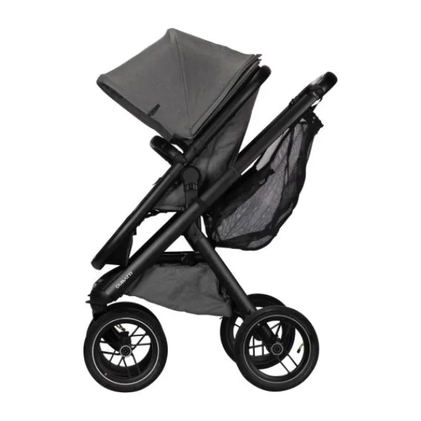 Dubatti One E5 Kinderwagen 2-in-1 Grey Frame Black/Black> Wandelwagens|Complete Kinderwagens
