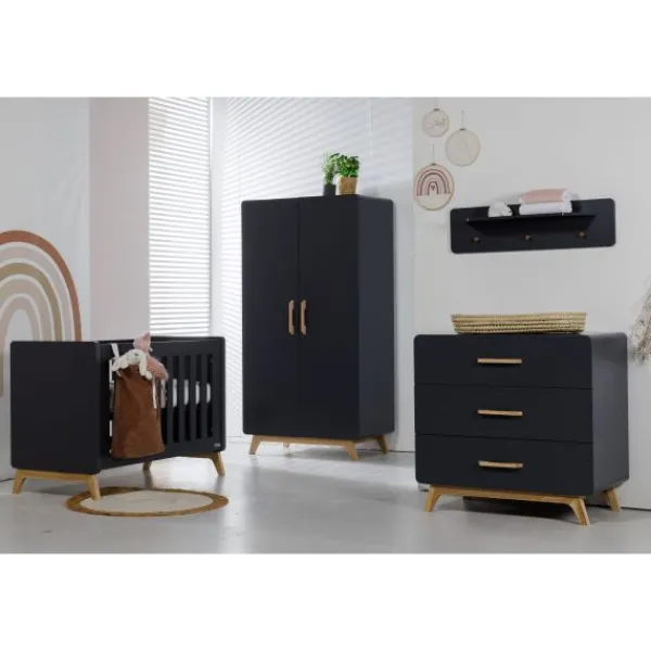Europe Baby Ledikant 60 x 120 - Commode - Hanglegkast 2-deurs Iglo Grijs> Complete Babykamers|Ladekasten