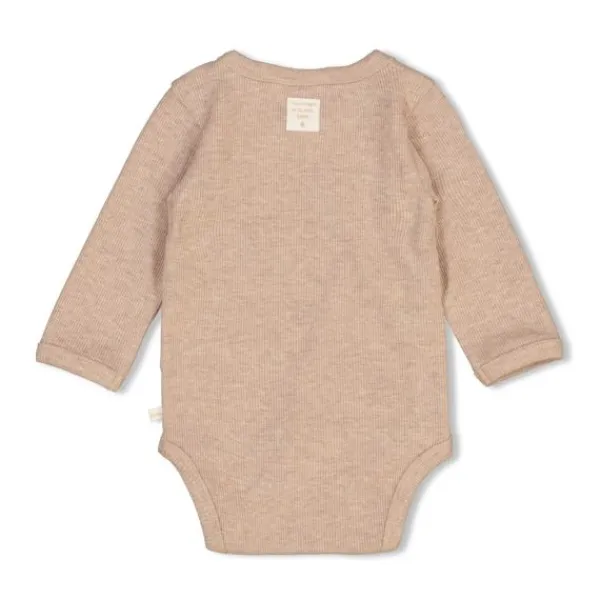 Feetje Romper Wikkel Rib The Magic Is In You Taupe Melange 44> Rompertjes