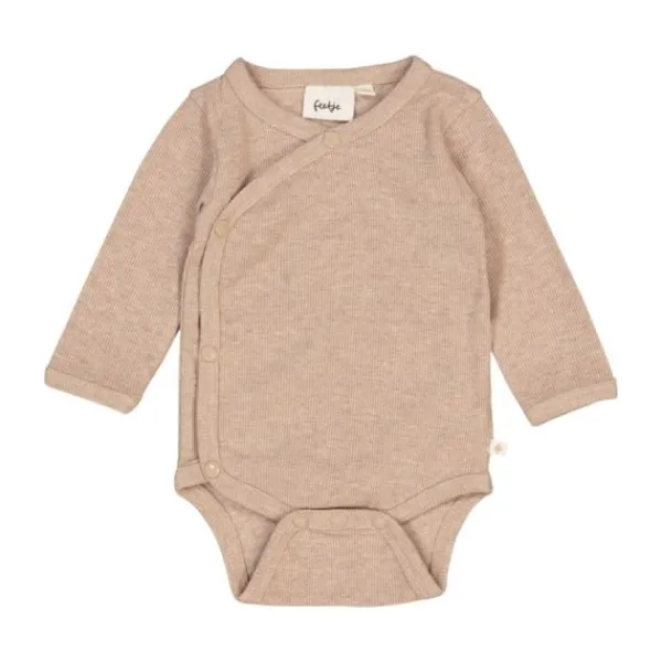 Feetje Romper Wikkel Rib The Magic Is In You Taupe Melange 44> Rompertjes