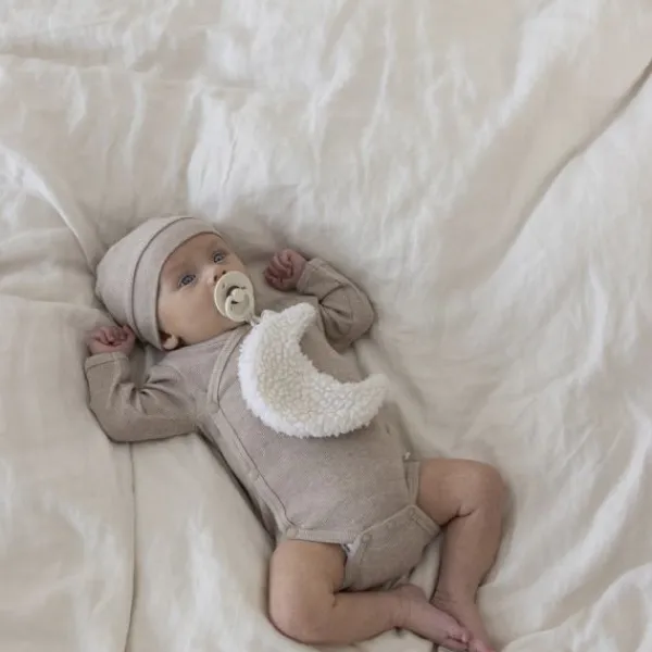 Feetje Romper Wikkel Rib The Magic Is In You Taupe Melange 44> Rompertjes