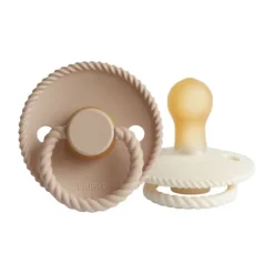 Frigg Fopspeen Rope Cream/Croissant T1 0-6 mnd (2 stuks)> Fopspenen 0-6 Maanden