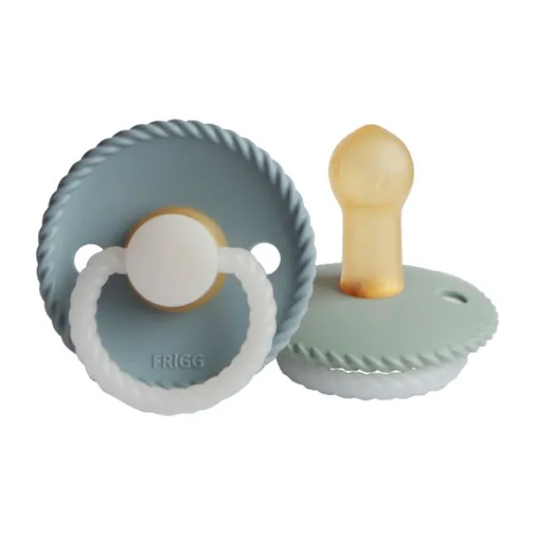 Frigg Fopspeen Rope Night Stone Blue/Sage T1 0-6 mnd (2 stuks)> Fopspenen 0-6 Maanden