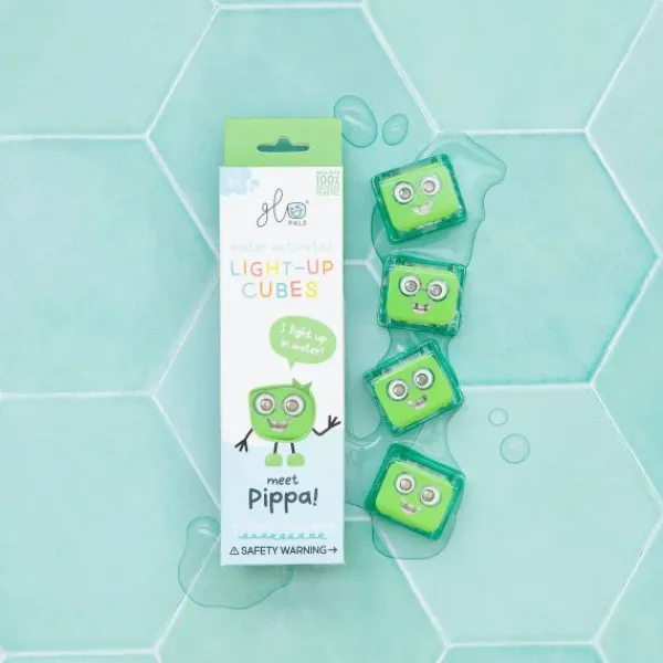 Glo Pals Cubes Light Up Pippa Green 4-Pack> Badspeelgoed